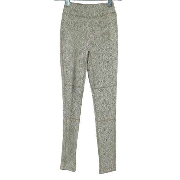 Gymshark Fleur Texture Leggings In Washed Khaki Women's XS Activewear Athleisure - Picture 1 of 9